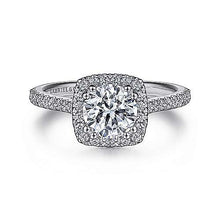 Load image into Gallery viewer, Pave Cushion Halo Engagement Ring