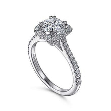 Load image into Gallery viewer, Pave Cushion Halo Engagement Ring