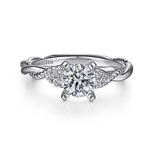 Round Twisted Engagement Ring