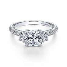 Load image into Gallery viewer, Half Moon Diamond Engagement Ring