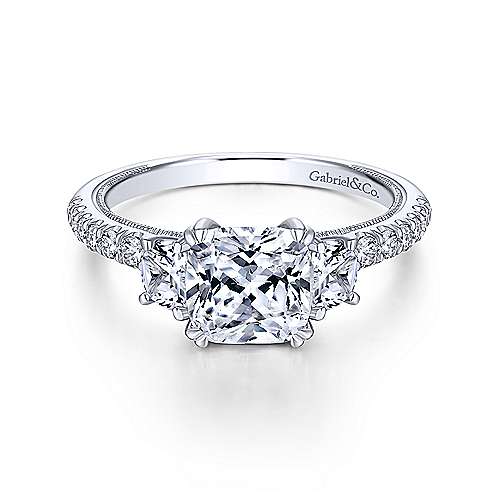 Half Moon Diamond Engagement Ring