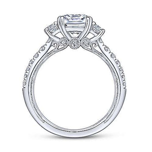 Half Moon Diamond Engagement Ring
