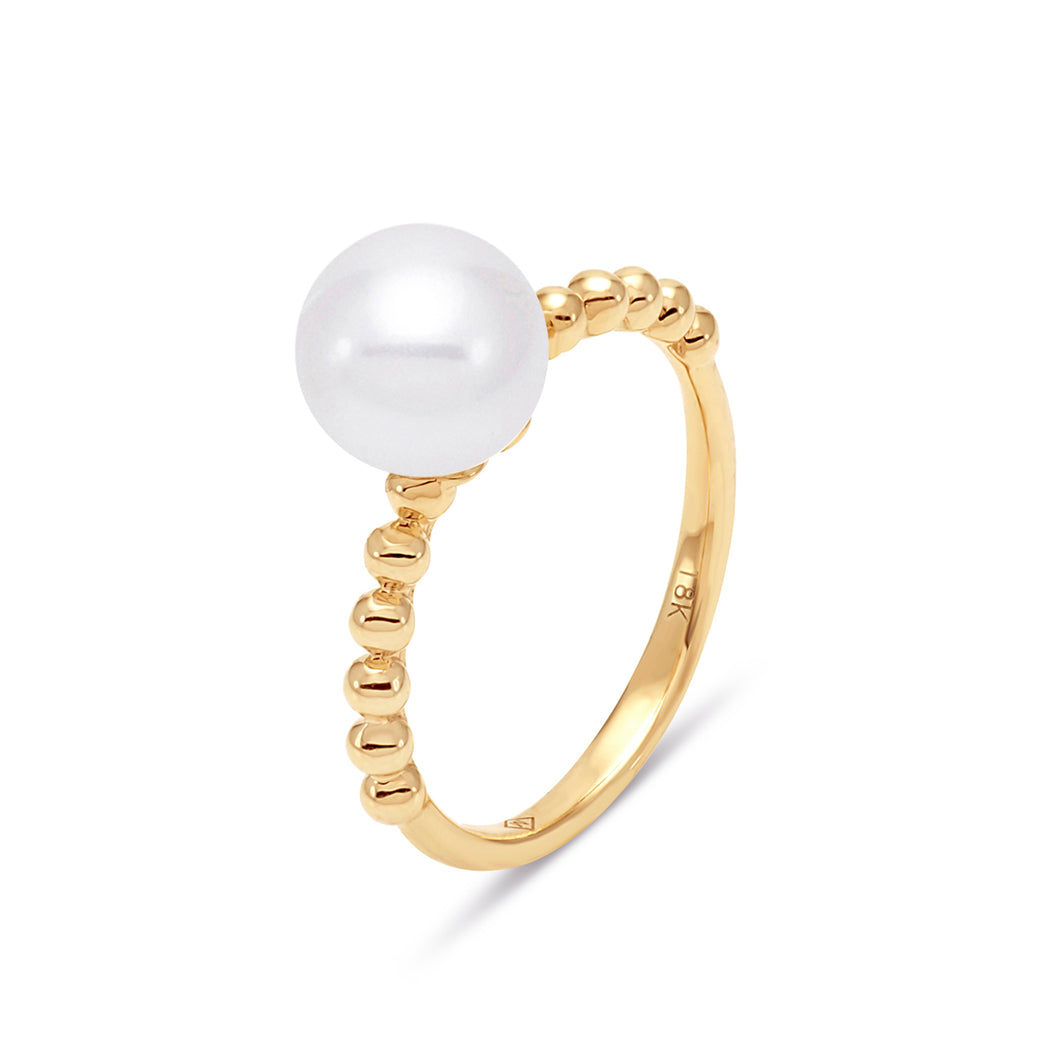 Pearl Beaded Fashion Ring - Yellow Gold