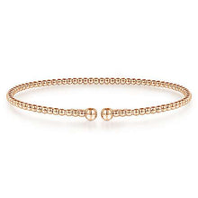 Load image into Gallery viewer, 14k Rose Gold Beaded Bangle