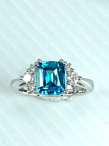 Rare Blue Zircon Ring