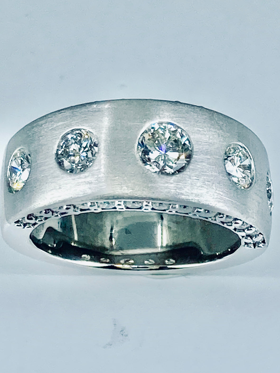 Men's Satin Finished Diamond Wedding Band