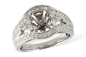 14k Diamond Milgrain Ring