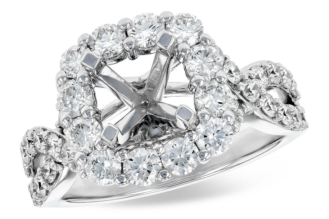 Cushion Halo with Twist Shanks Engagement Ring