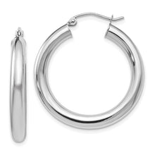 Load image into Gallery viewer, 14k White Gold Tube Hoop Earrings