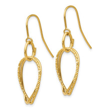 Load image into Gallery viewer, Textured &amp; Polished Dangle Earrings - Yellow Gold
