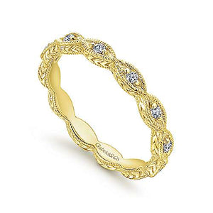 14k Yellow Gold Marquise Station Ring