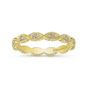 14k Yellow Gold Marquise Station Ring