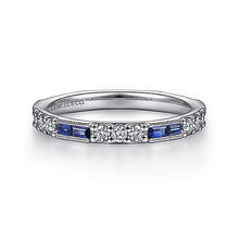 Load image into Gallery viewer, Sapphire &amp; Diamond Baguette Band