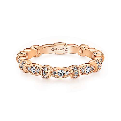 14k Rose Gold Marquise Pattern Band