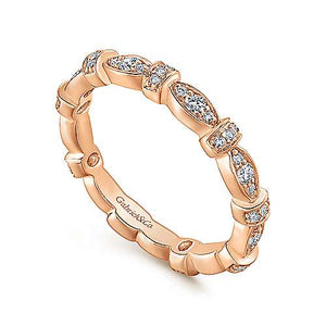 14k Rose Gold Marquise Pattern Band