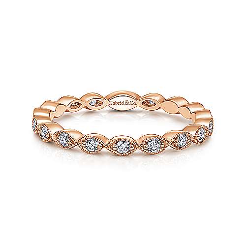 14k Rose Gold Marquise Station Band
