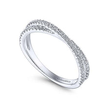 Load image into Gallery viewer, White Gold Criss Cross Band