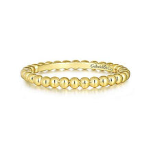 Load image into Gallery viewer, 14k Yellow Gold Beaded Stackable Band