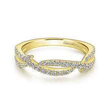 Load image into Gallery viewer, Diamond Crossover Band - Yellow Gold