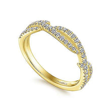 Load image into Gallery viewer, Diamond Crossover Band - Yellow Gold
