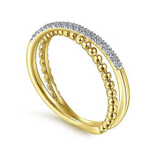 Load image into Gallery viewer, Beaded and Pave Ring