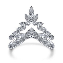 Load image into Gallery viewer, 14k White Gold Double V Ring