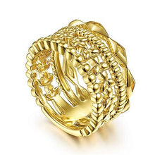Load image into Gallery viewer, Multi Stack Yellow Gold Fashion Ring