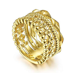 Multi Stack Yellow Gold Fashion Ring