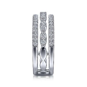 Three Row Pave Diamond Band