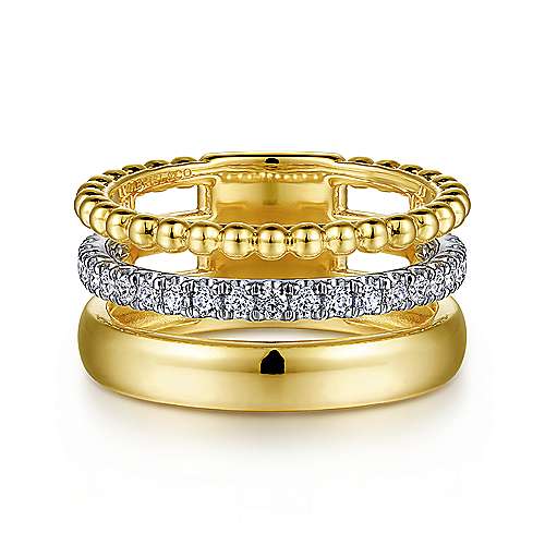 Wide Layer Multi Stack Diamond Ring