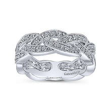 Load image into Gallery viewer, 14k White Gold Diamond Braided Ring