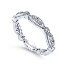 Load image into Gallery viewer, Scalloped Stackable Diamond Wedding Band