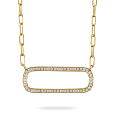 Paperclip Necklace with Diamonds