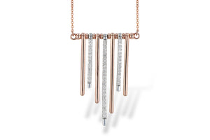 Rose Gold & Diamond Bar Dangle Necklace