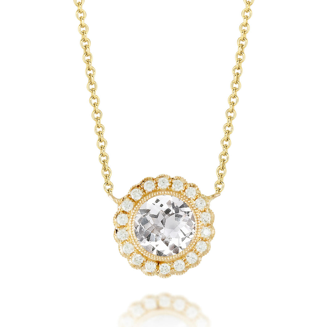 White Topaz & Diamond Necklace