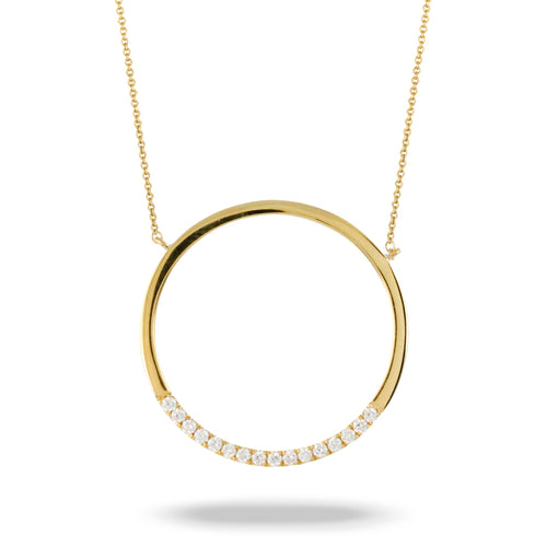 18k Yellow Gold Open Disc Necklace