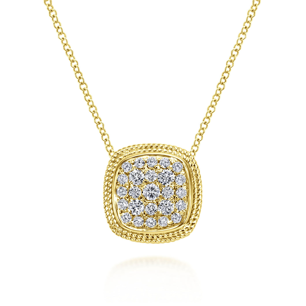 Yellow Gold Pave Diamond Necklace