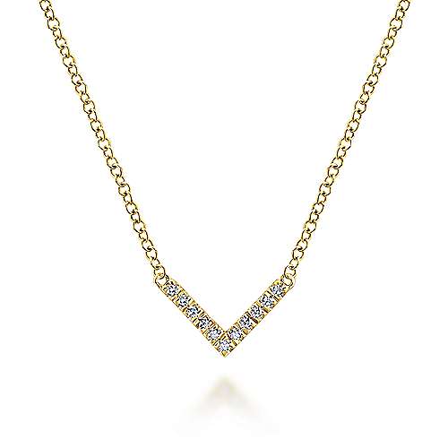 Diamond V Shaped Bar Necklace
