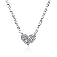 Load image into Gallery viewer, Pave Diamond Heart Necklace