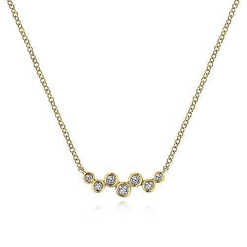 Zig Zag Bezel Set Diamond Necklace