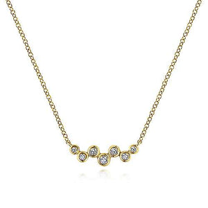 Zig Zag Bezel Set Diamond Necklace