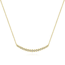 Load image into Gallery viewer, Bezel Set Diamond Curved Bar Necklace