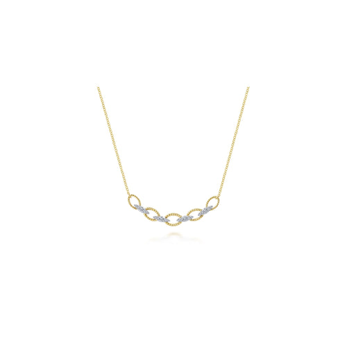 Twisted Rope Oval Line Necklace