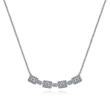 Load image into Gallery viewer, Rectangular Baguette and Diamond Station Necklace