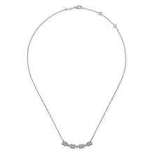 Load image into Gallery viewer, Rectangular Baguette and Diamond Station Necklace