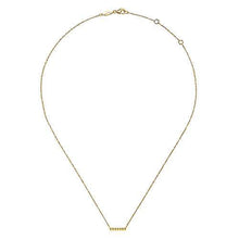 Load image into Gallery viewer, 14k Yellow Gold Beaded Bar Necklace