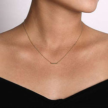 Load image into Gallery viewer, 14k Yellow Gold Beaded Bar Necklace
