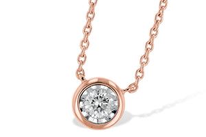 Bezel Set Diamond Necklace - Rose