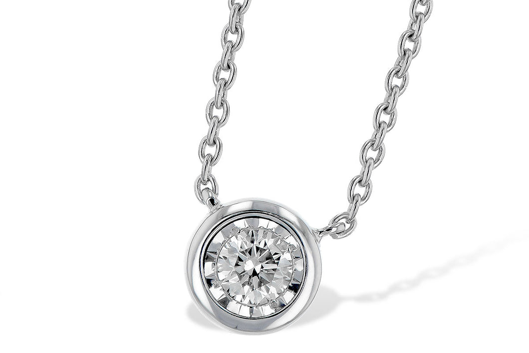Bezel Set Diamond Necklace - White (.24 ct)