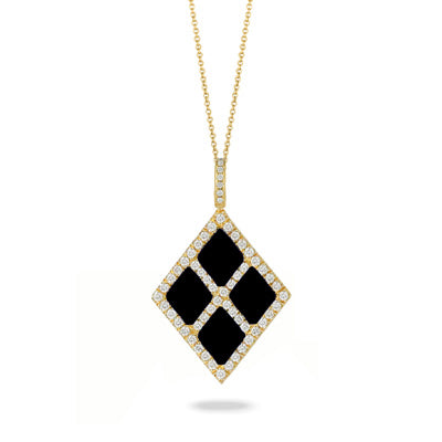 Black Onyx & Diamond Pendant